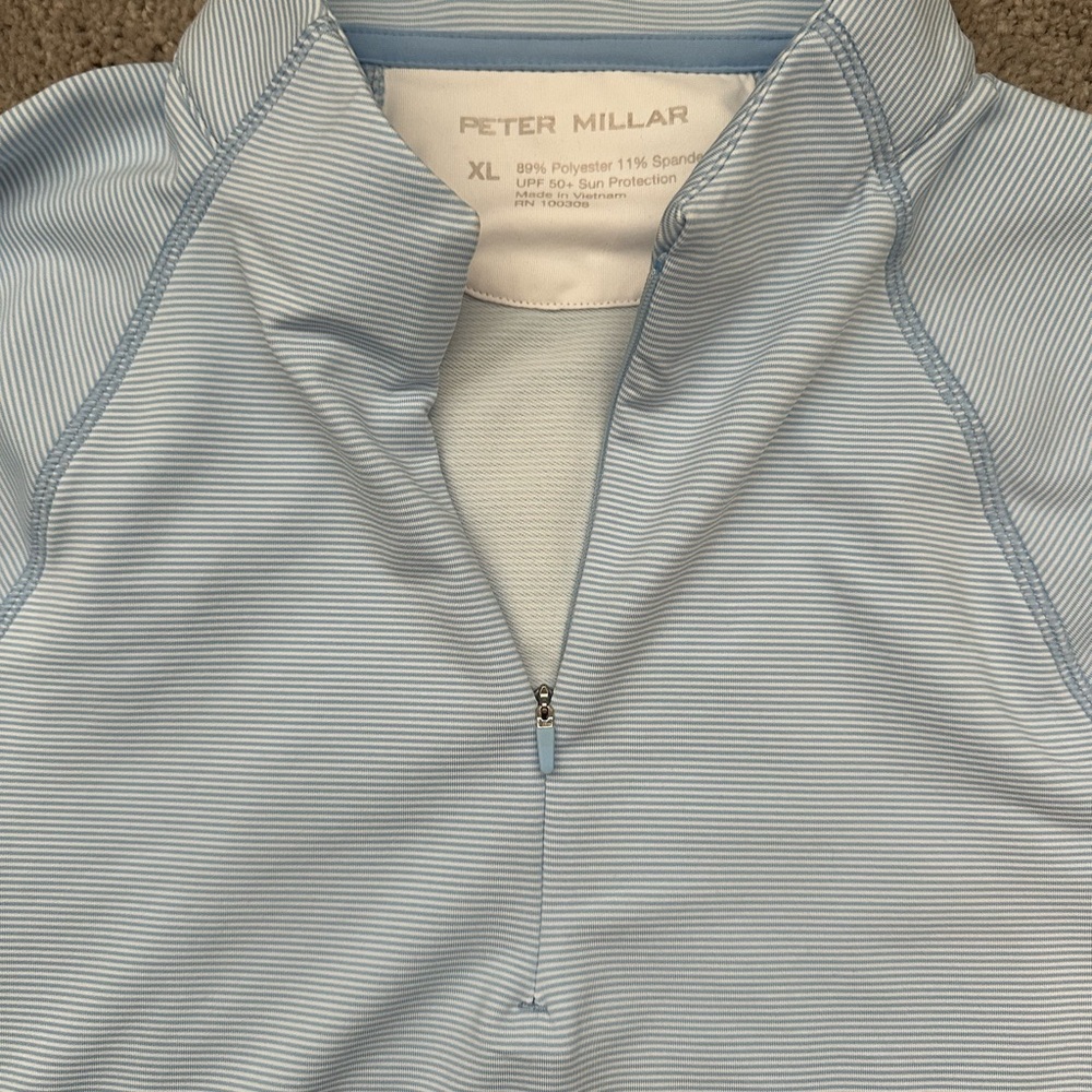 Light Blue Long Sleeve Pullover - Peter Millar - … - image 3